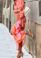 Belvenza | Abito Camicia Scollo a V Elegante