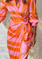 Belvenza | Abito Camicia Scollo a V Elegante