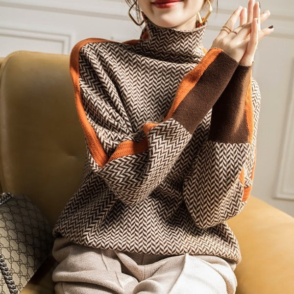 Belvenza | Maglione a Collo Alto in Cashmere Grigio