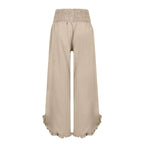 Belvenza | Pantaloni Leggeri in Cotone e Lino Beige
