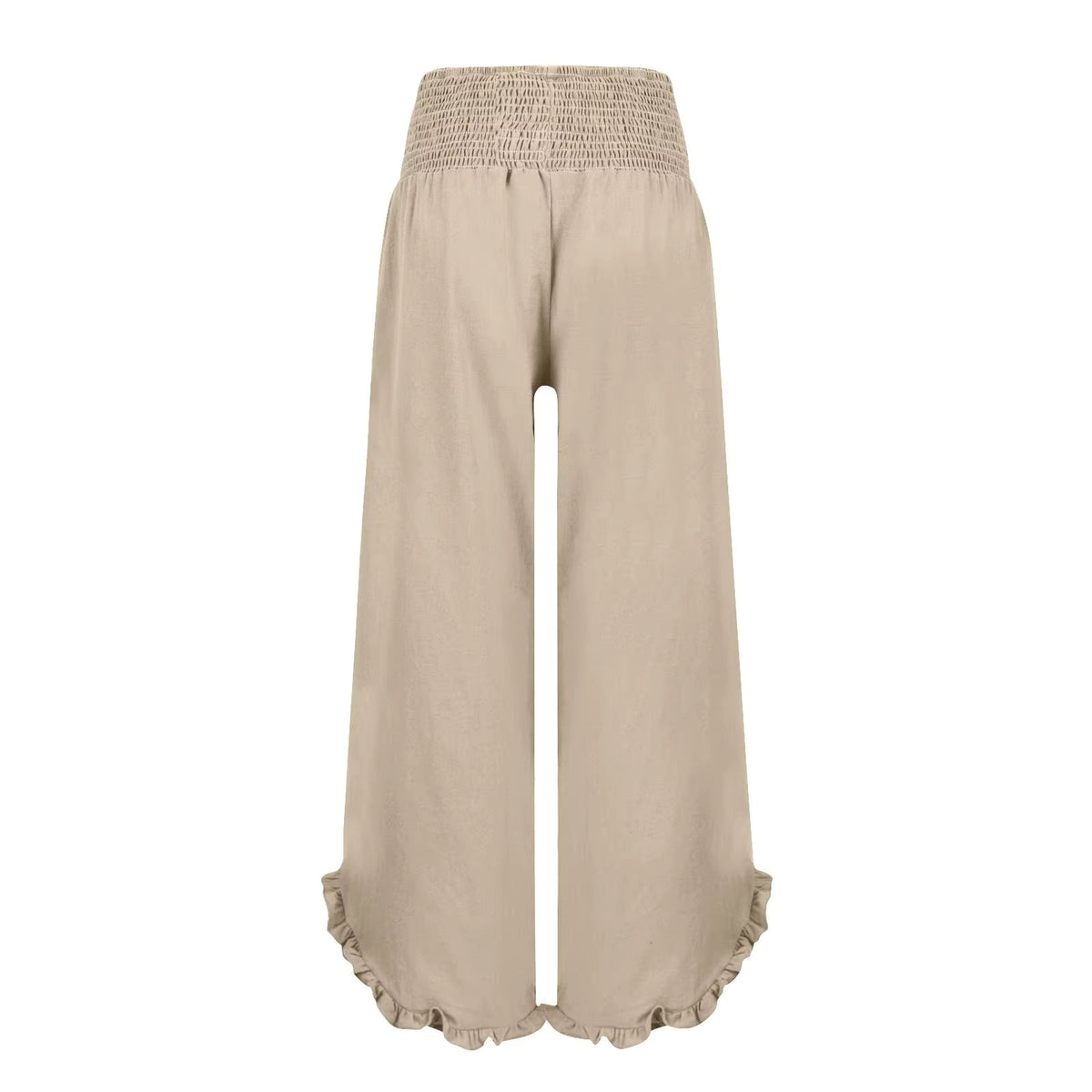 Belvenza | Pantaloni Leggeri in Cotone e Lino Beige