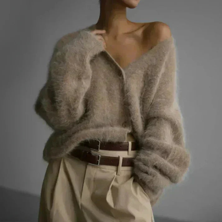 Belvenza | Pullover Elegante in Maglia Grigia