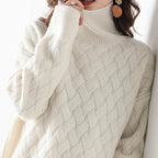 Belvenza | Maglione a Collo Alto in Cashmere Grigio