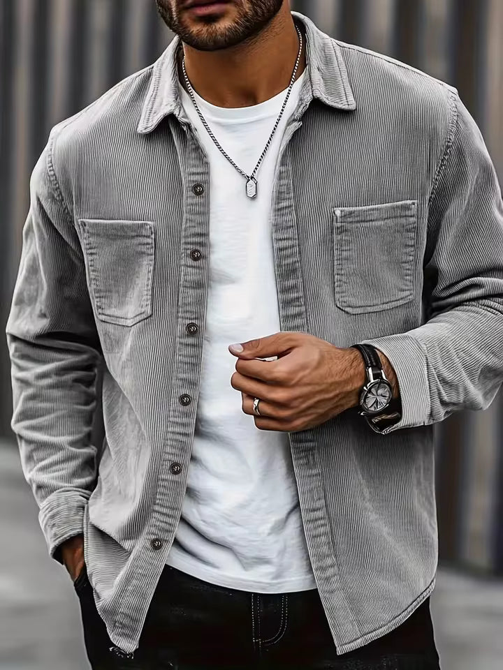 Belvenza | Camicia in Corduroy Verde per Uomo