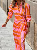 Belvenza | Abito a Righe Elegante