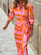 Belvenza | Abito a Righe Elegante