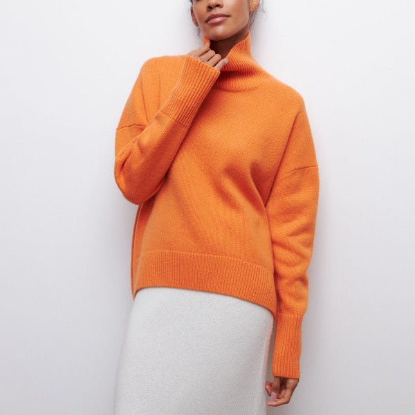 Belvenza | Maglione con Collo Alto in Grigio