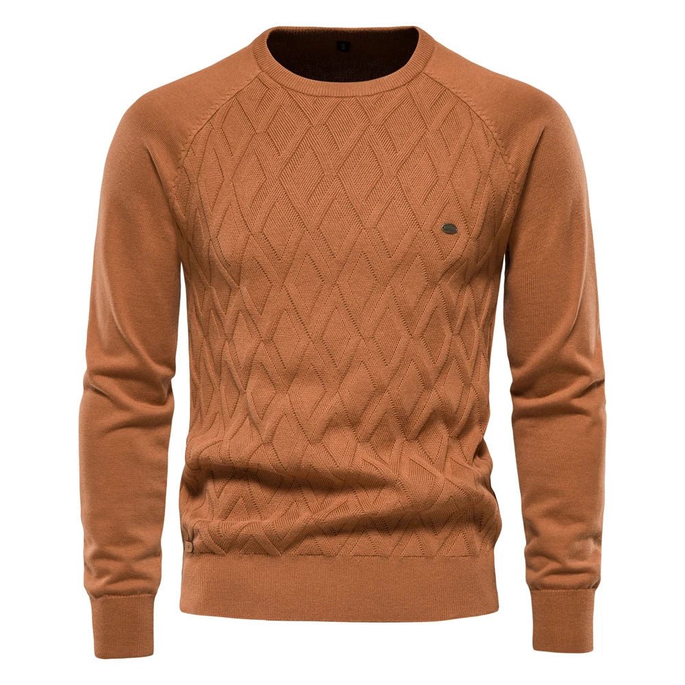Belvenza | Maglione da Uomo in Cotone con Motivo a Rombi
