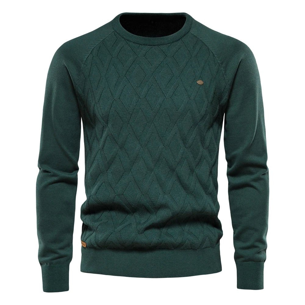 Belvenza | Maglione da Uomo in Cotone con Motivo a Rombi
