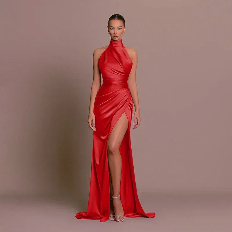 Belvenza | Abito Elegante con Spacco Nero