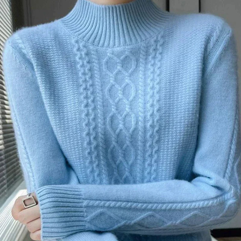 Belvenza | Maglione a Collo Alto in Morbido Tessuto