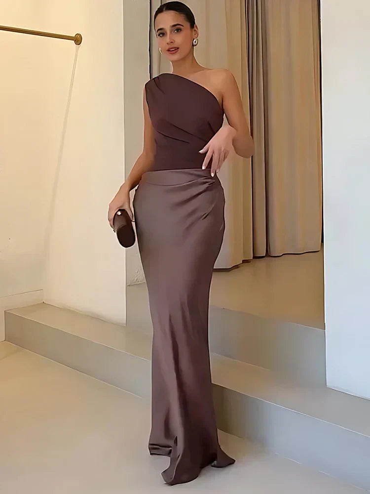 Belvenza | Maxi Abito in Satin con Senso di Colpa