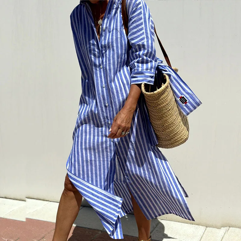 Belvenza | Abito a Righe Elegante