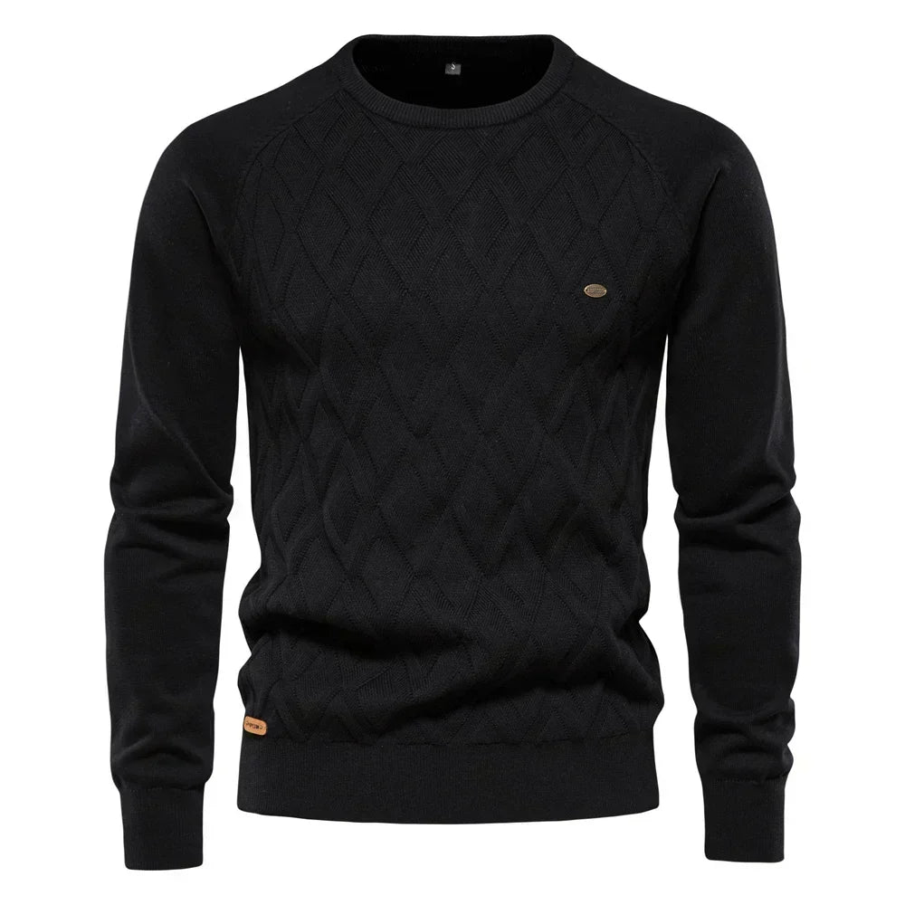 Belvenza | Maglione da Uomo in Cotone con Motivo a Rombi