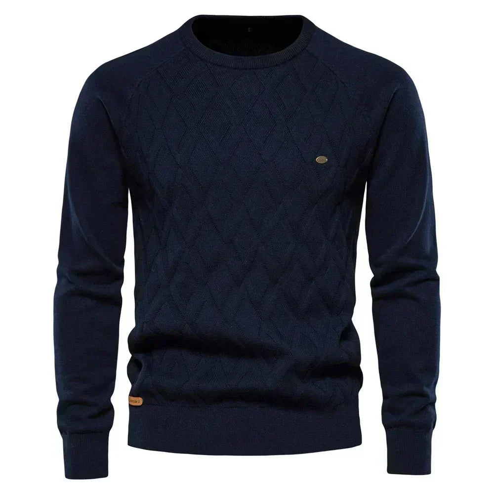 Belvenza | Maglione da Uomo in Cotone con Motivo a Rombi