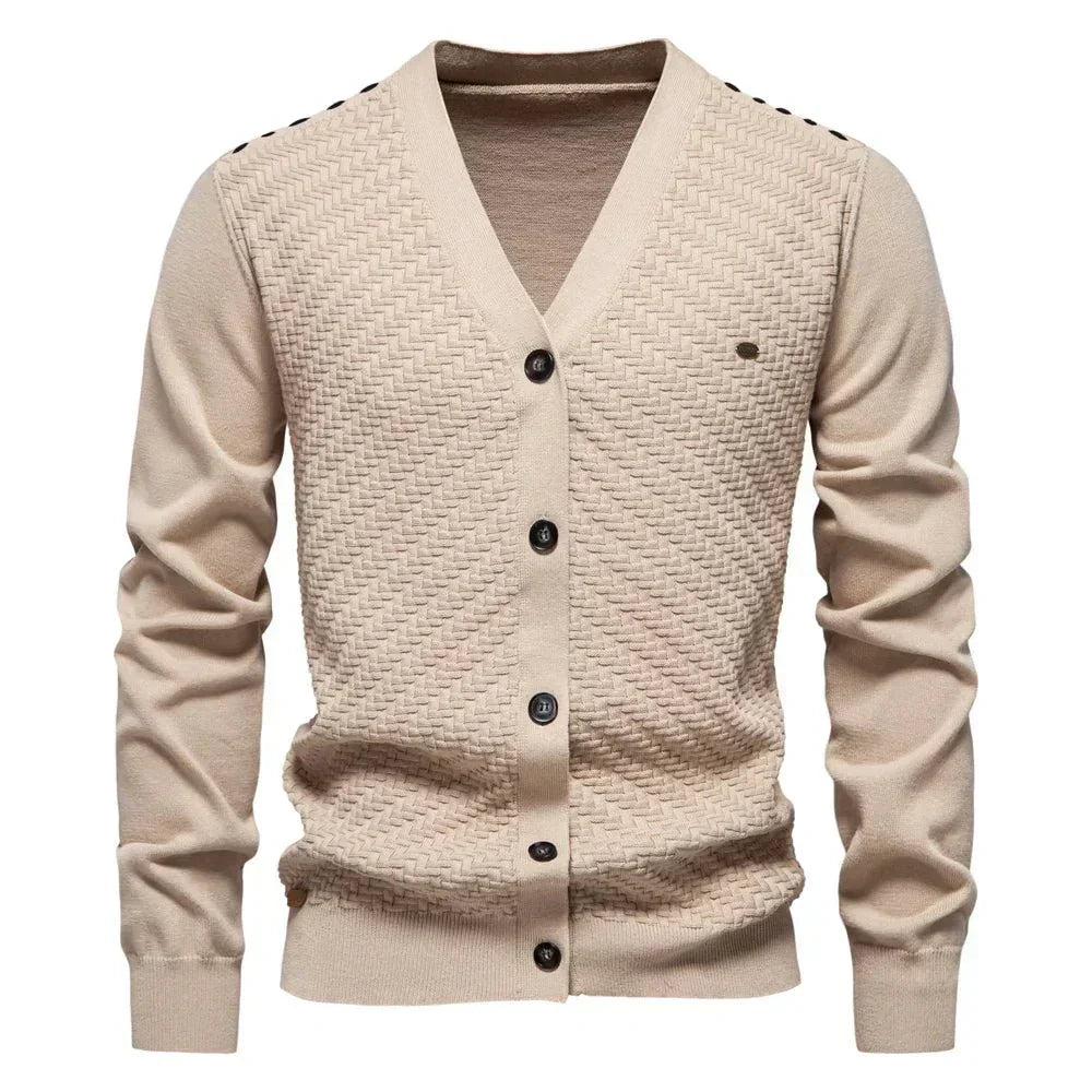 Belvenza | Cardigan Caldo da Uomo in Maglia con Scollo a V