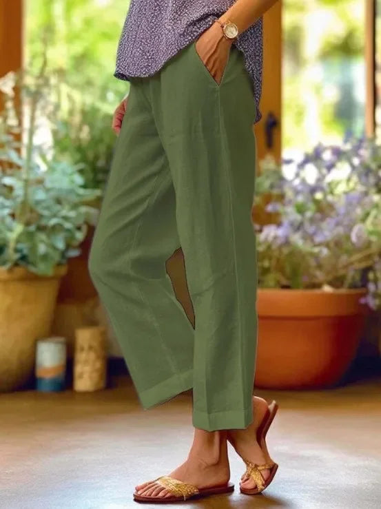 Belvenza | Pantaloni Coastal Breeze in Tessuto Leggero