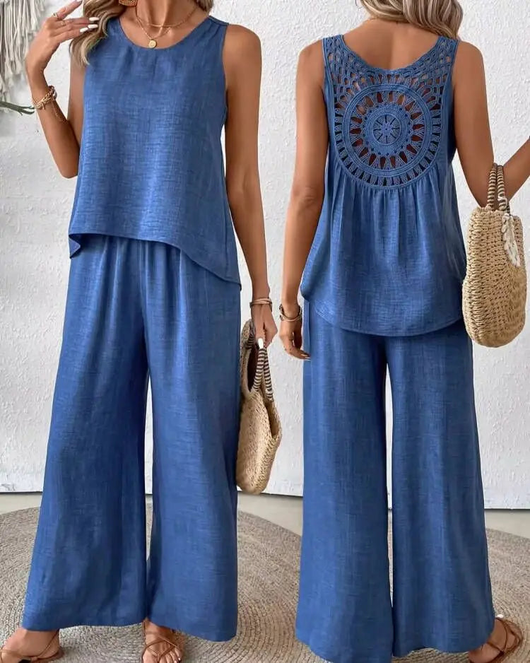 Belvenza | Set senza maniche a 2 pezzi in Blu