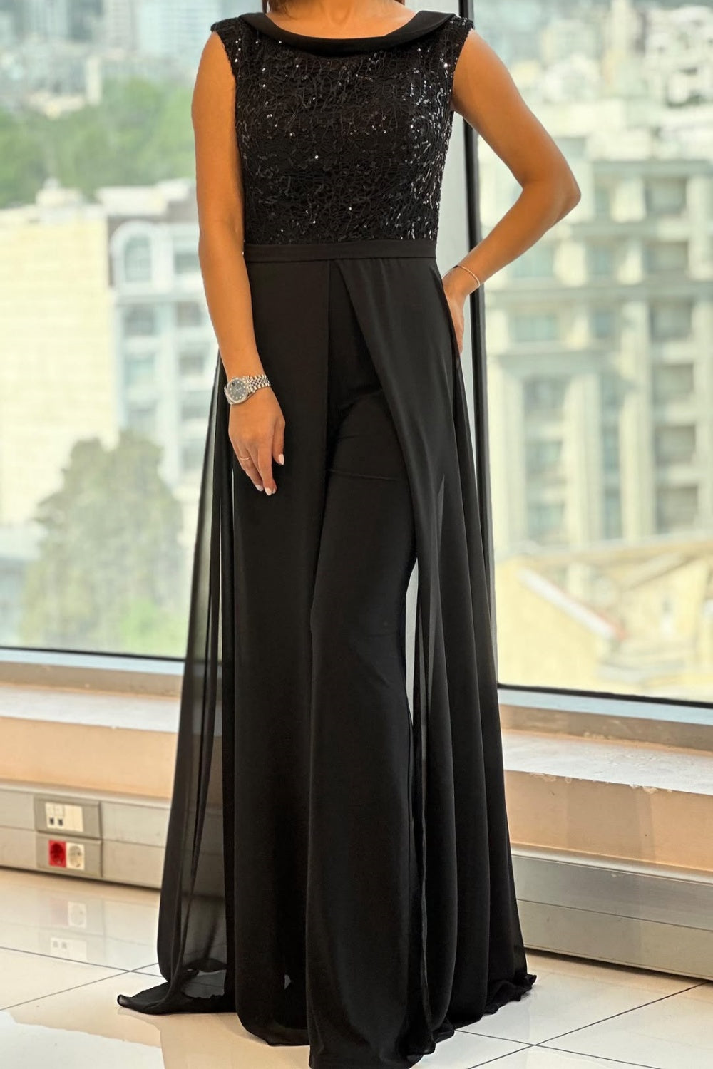 Belvenza | Tuta da Sera in Tulle Testurizzato