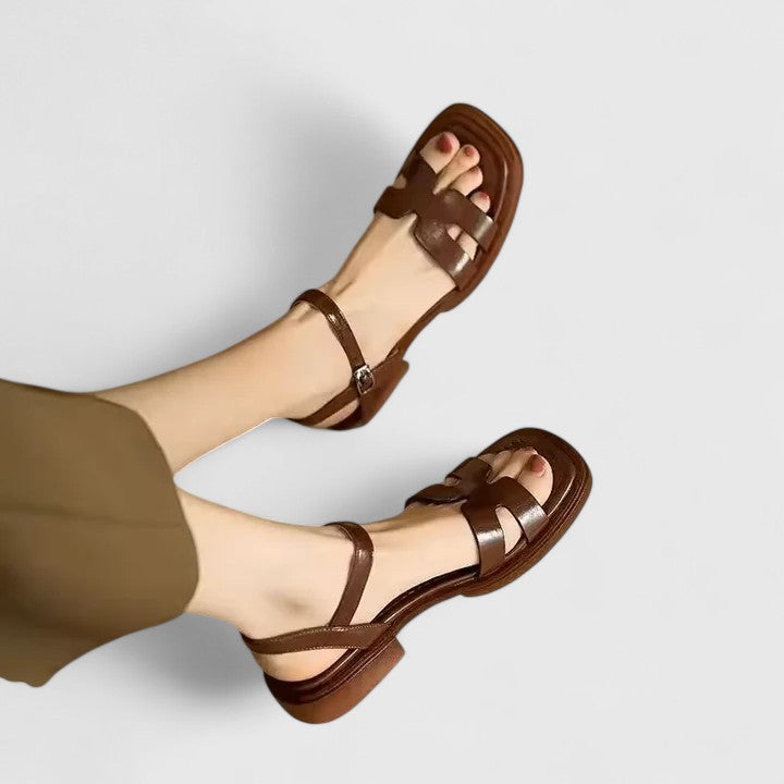 Belvenza | Sandali Eleganti Piatto Beige