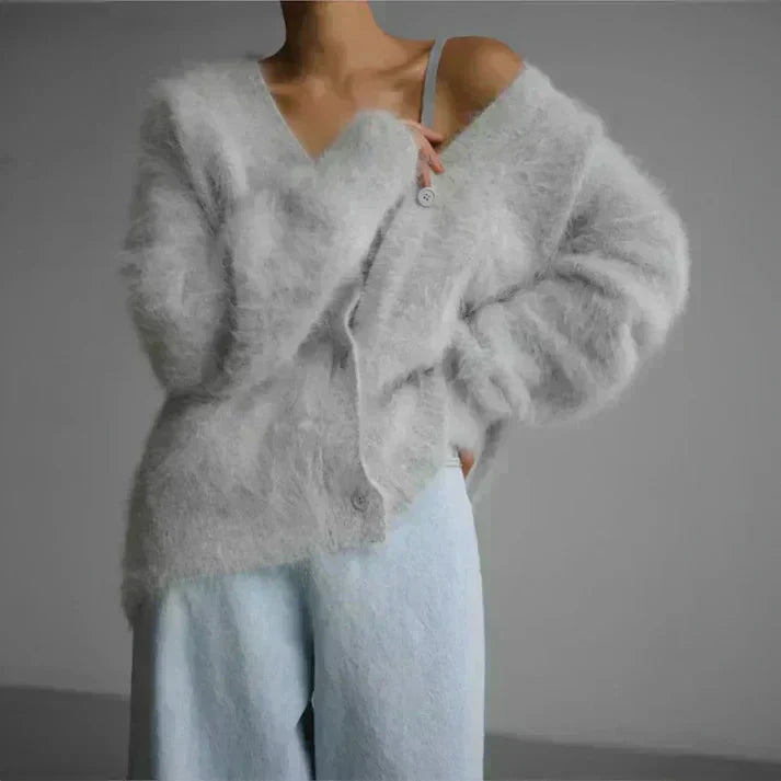 Belvenza | Pullover Elegante in Maglia Grigia
