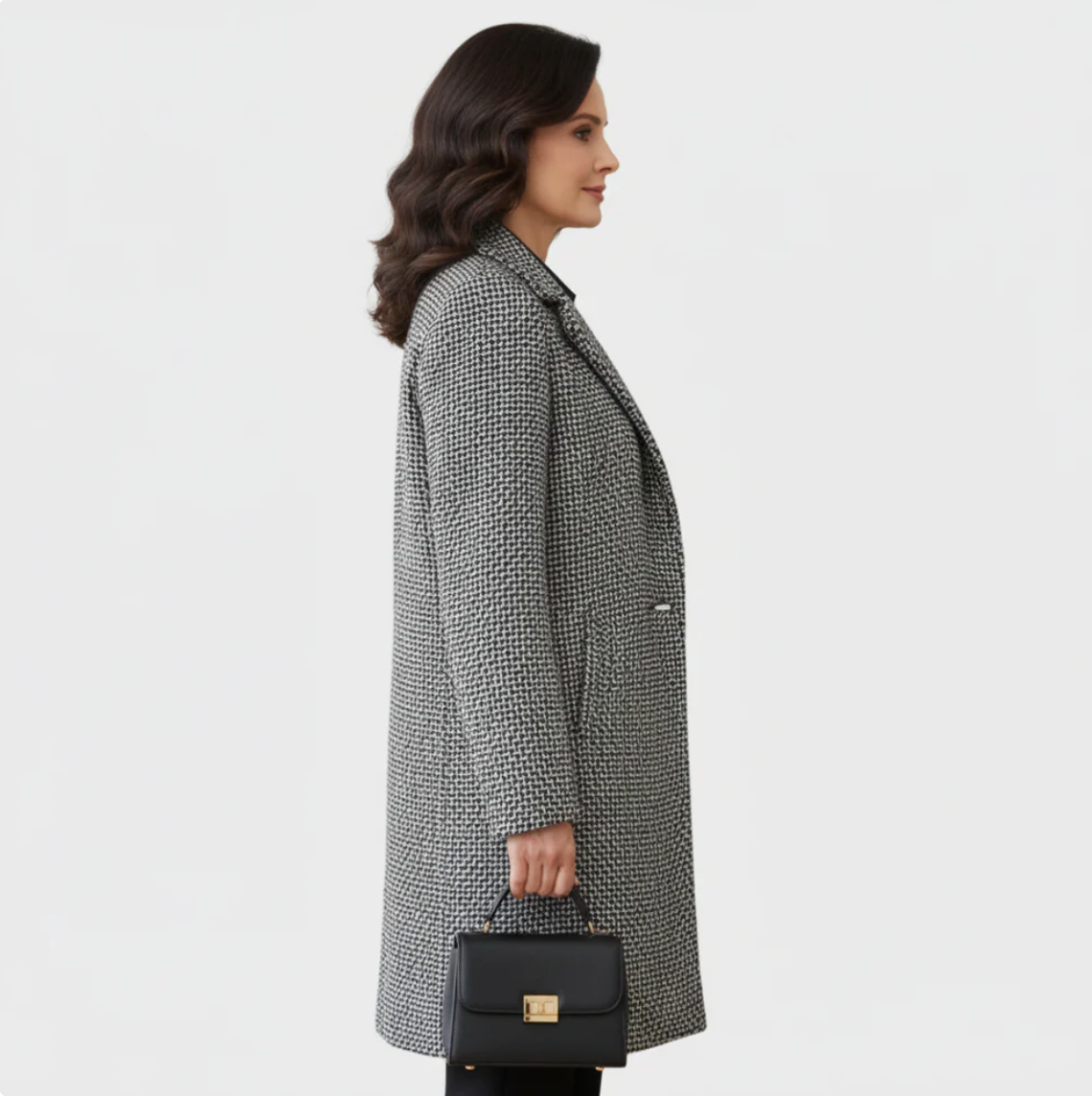 Belvenza | Cappotto Lungo in Tessuto Elegante