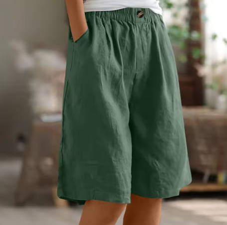 Belvenza | Pantaloni Corti Larghi in Cotone per il Tempo Libero