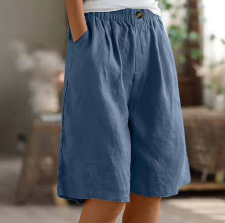 Belvenza | Pantaloni Corti Larghi in Cotone per il Tempo Libero