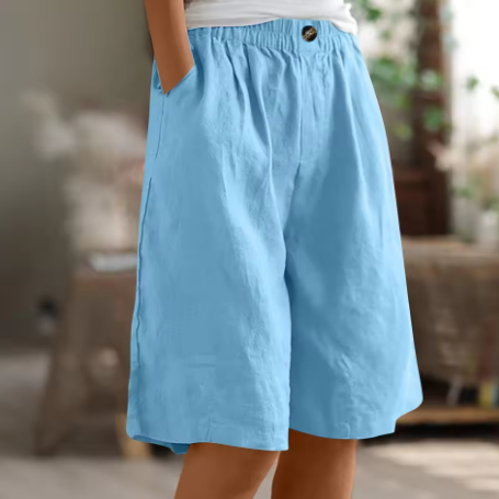 Belvenza | Pantaloni Corti Larghi in Cotone per il Tempo Libero