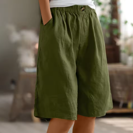 Belvenza | Pantaloni Corti Larghi in Cotone per il Tempo Libero