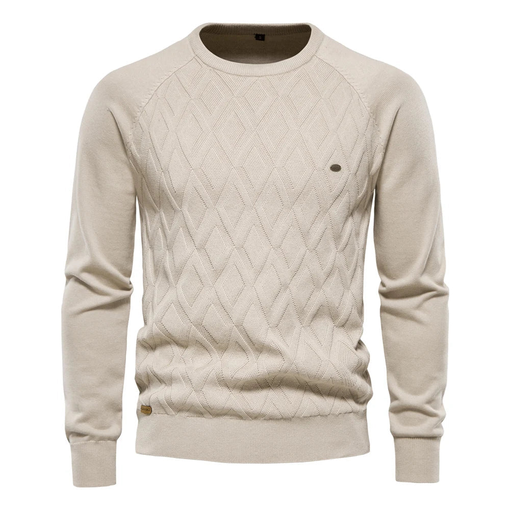 Belvenza | Maglione da Uomo in Cotone con Motivo a Rombi