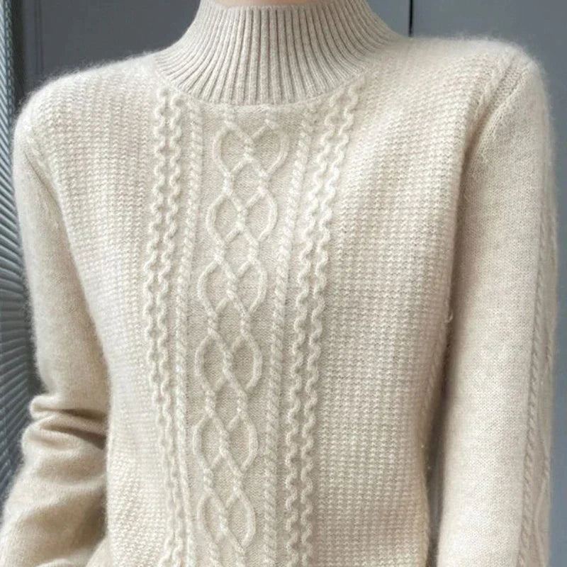 Belvenza | Maglione a Collo Alto in Morbido Tessuto