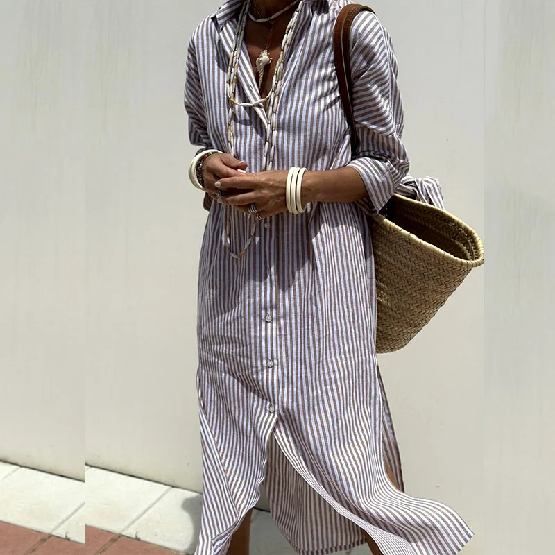 Belvenza | Abito a Righe Elegante