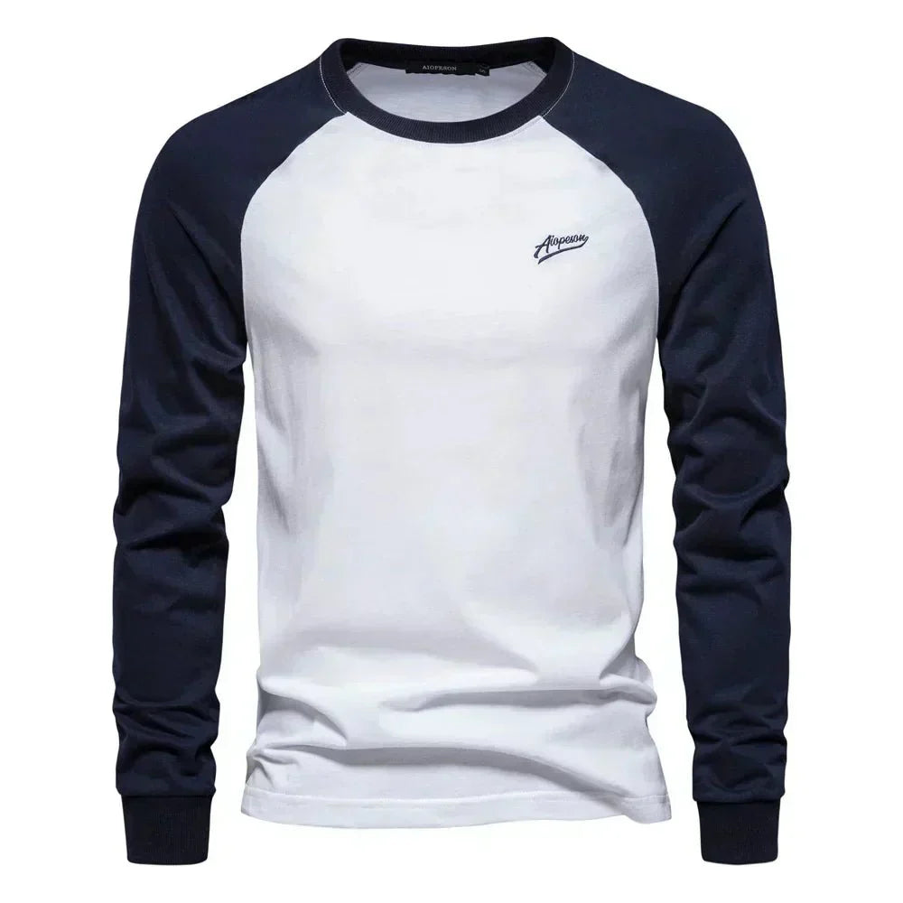 Belvenza | Maglietta a Maniche Lunghe Raglan in Cotone Bianco