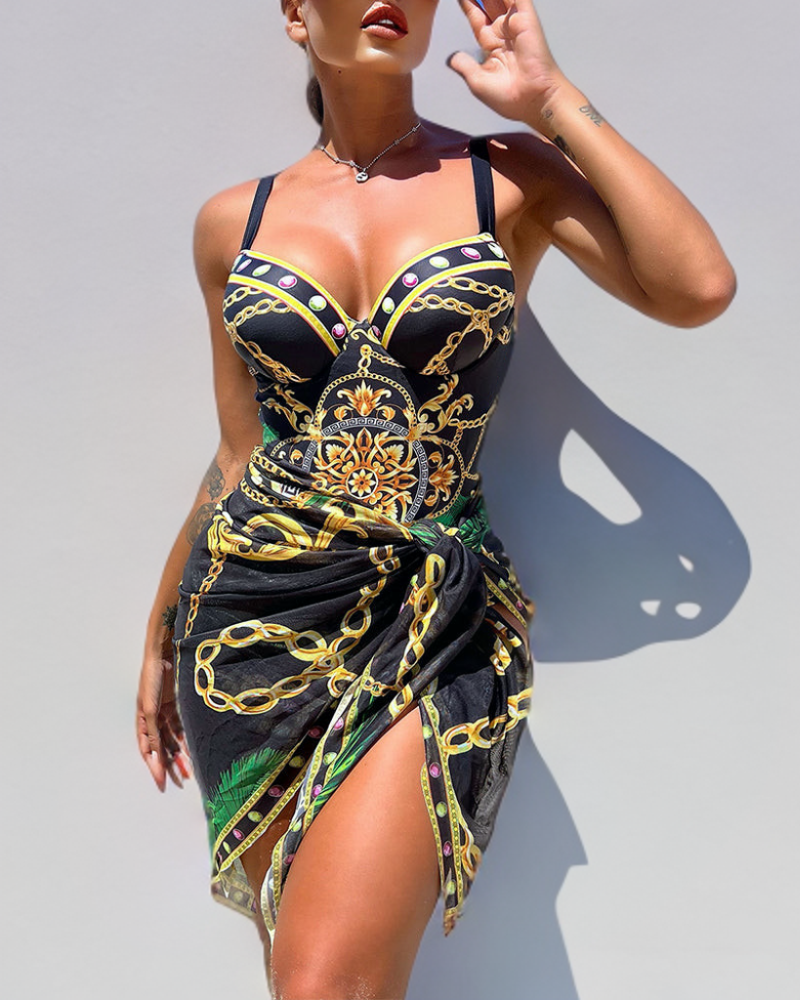 Belvenza | Costume Intero Push-Up con Gonna Coordinata