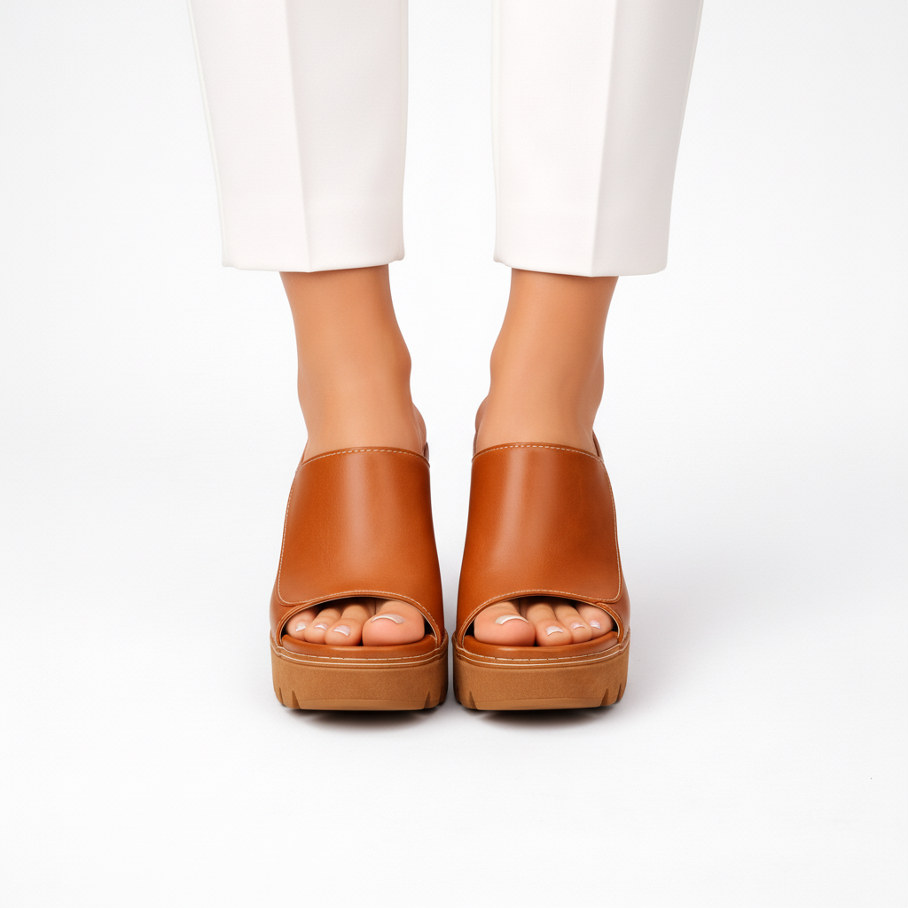 Belvenza | Scarpe con Plateau in Pelle Nera