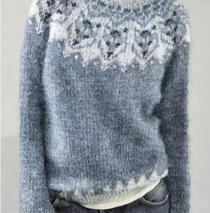Belvenza | Maglione Retro in Colore Neutro
