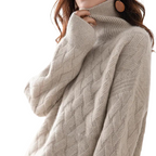 Belvenza | Maglione a Collo Alto in Cashmere Grigio