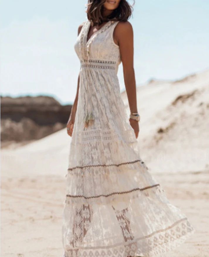 Belvenza | Abito Boho con Frange e Coulisse