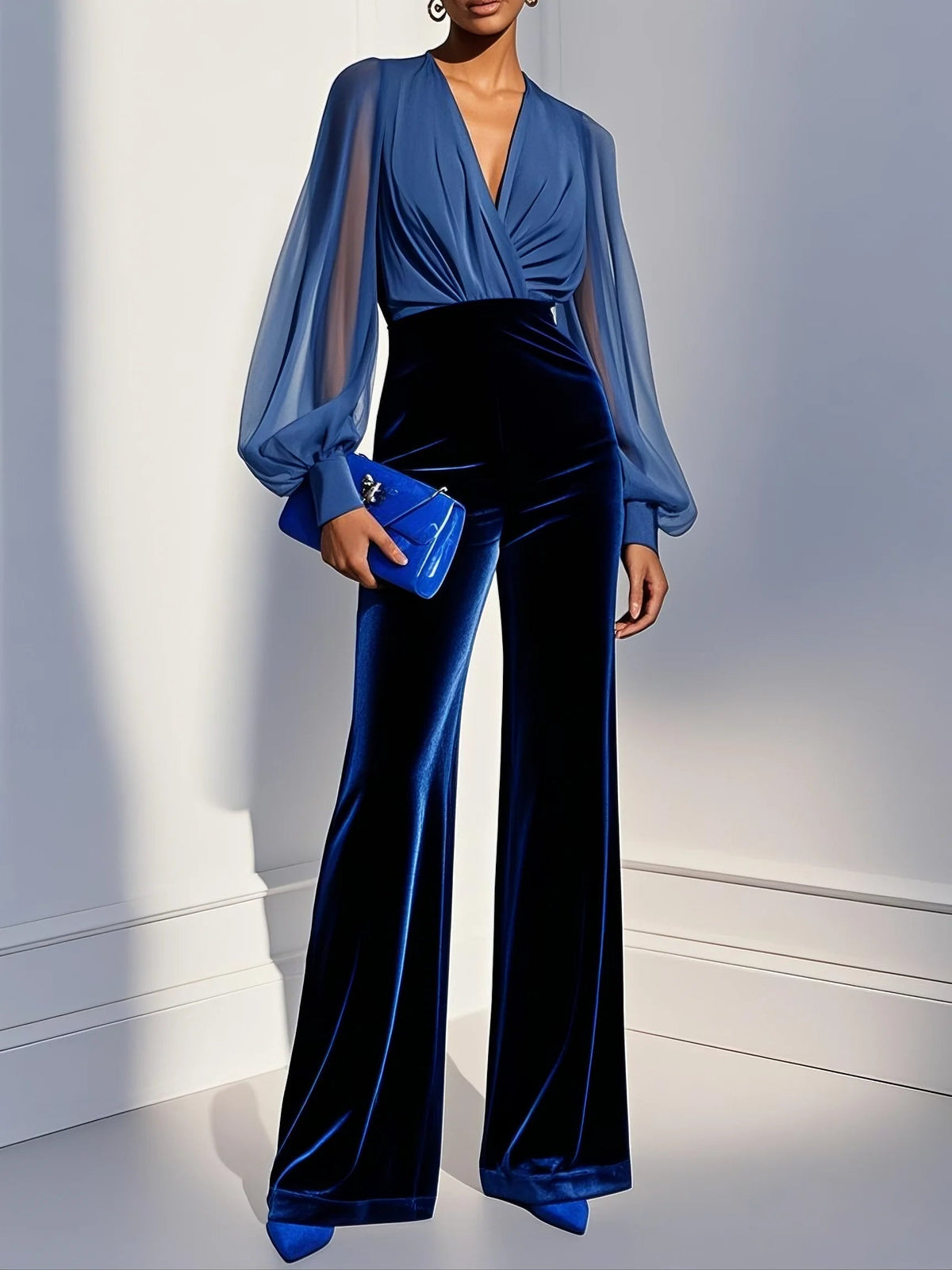 Belvenza | Tuta Elegante in Rete Blu
