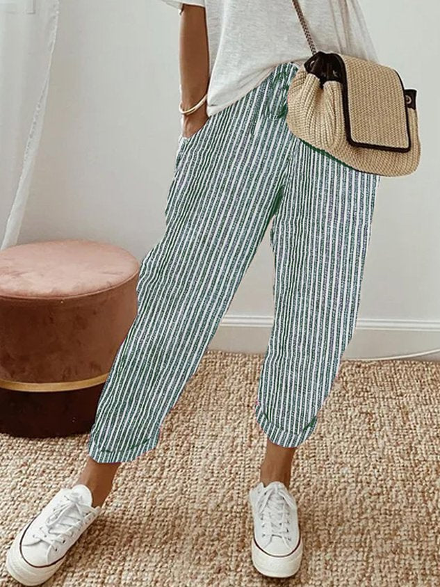 Belvenza | Pantaloni Leggeri in Tessuto Traspirante