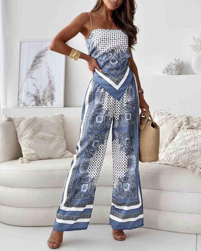 Belvenza | Set Elegante di Top e Pantaloni per Vacanza