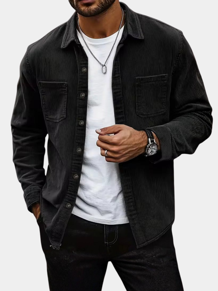Belvenza | Camicia in Corduroy Verde per Uomo