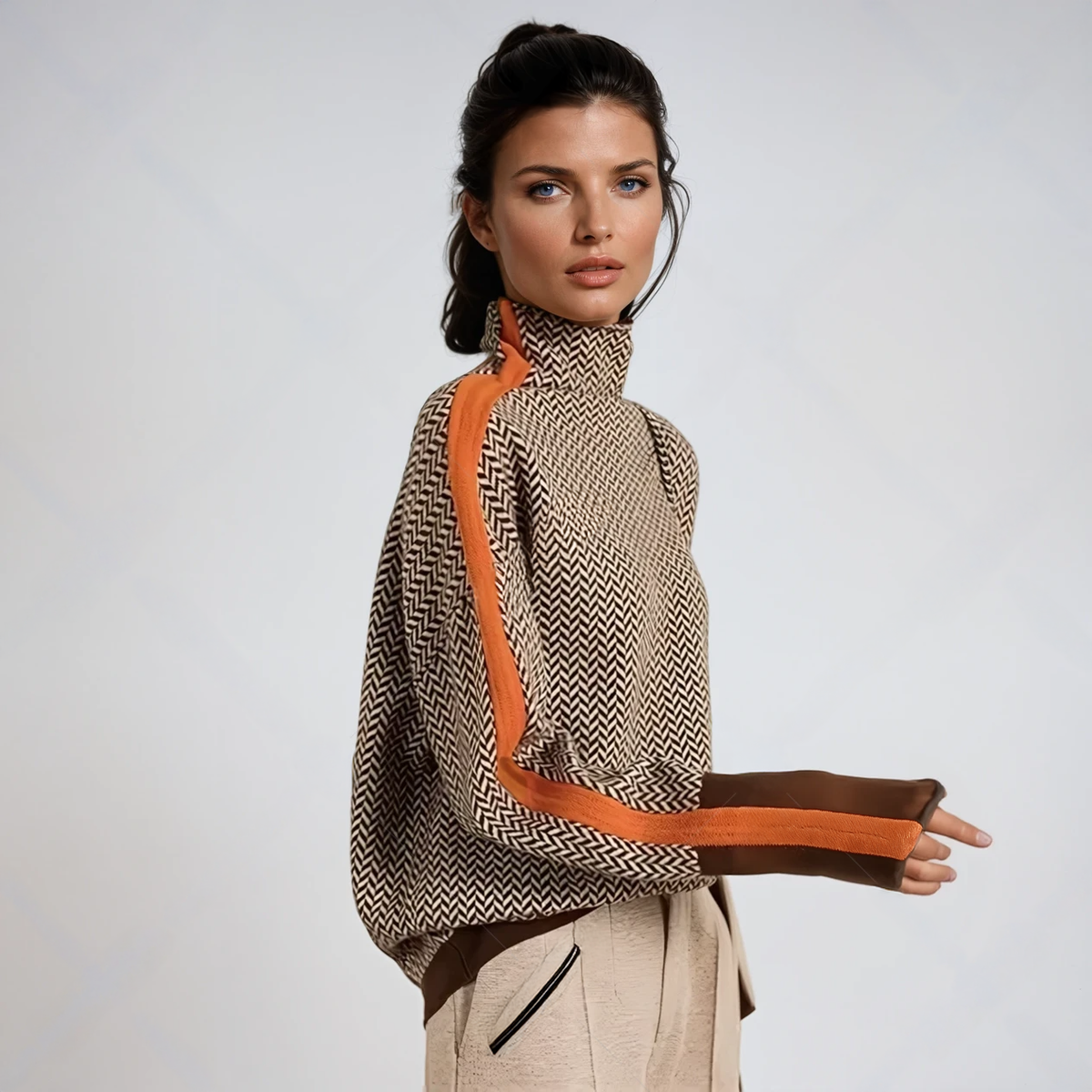 Belvenza | Maglione a Collo Alto in Cashmere Grigio