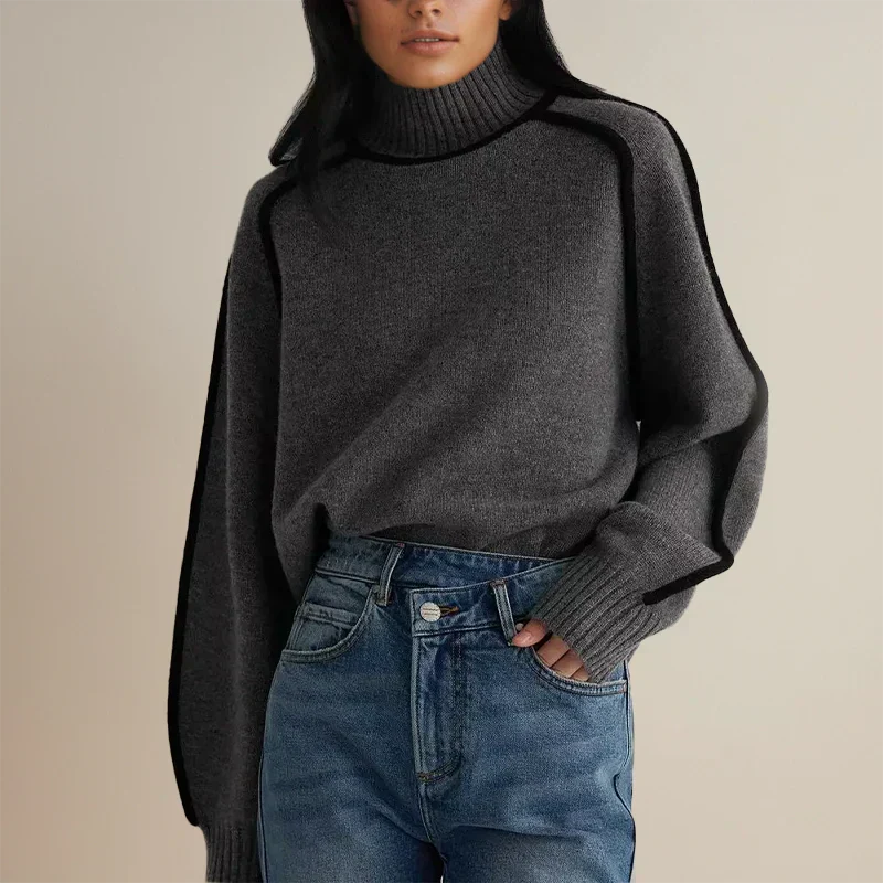 Belvenza | Maglione Elegante in Cashmere Grigio