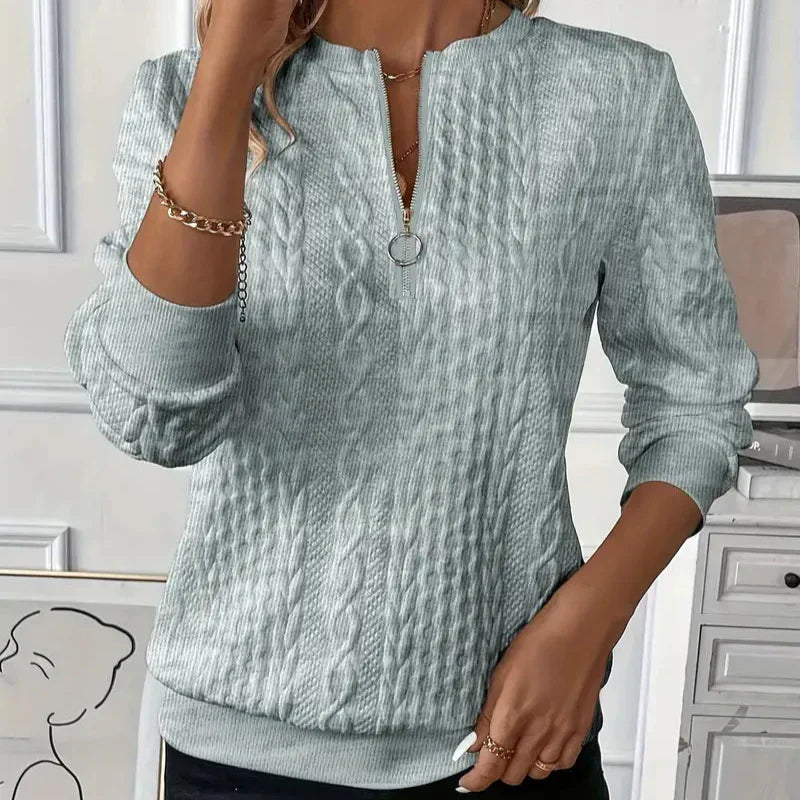 Belvenza | Pullover Elegante con Zip in Cotone