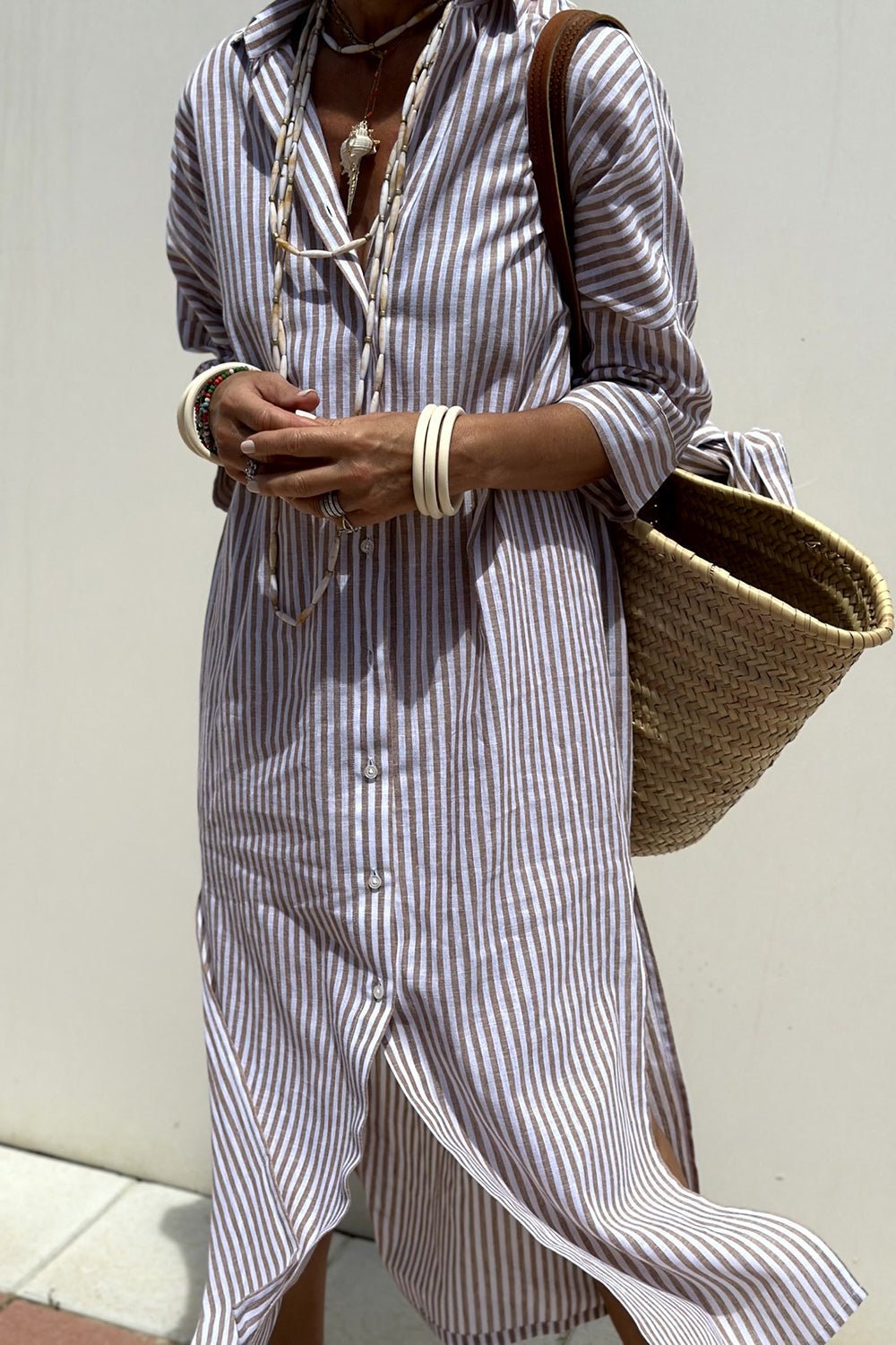 Belvenza | Abito Camicia a Righe Elegante e Confortevole