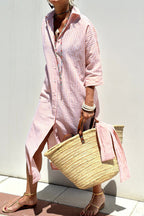 Belvenza | Abito Camicia a Righe Elegante e Confortevole
