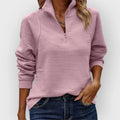 Belvenza | Pullover a Mezzo Zip in Maglia Grigia