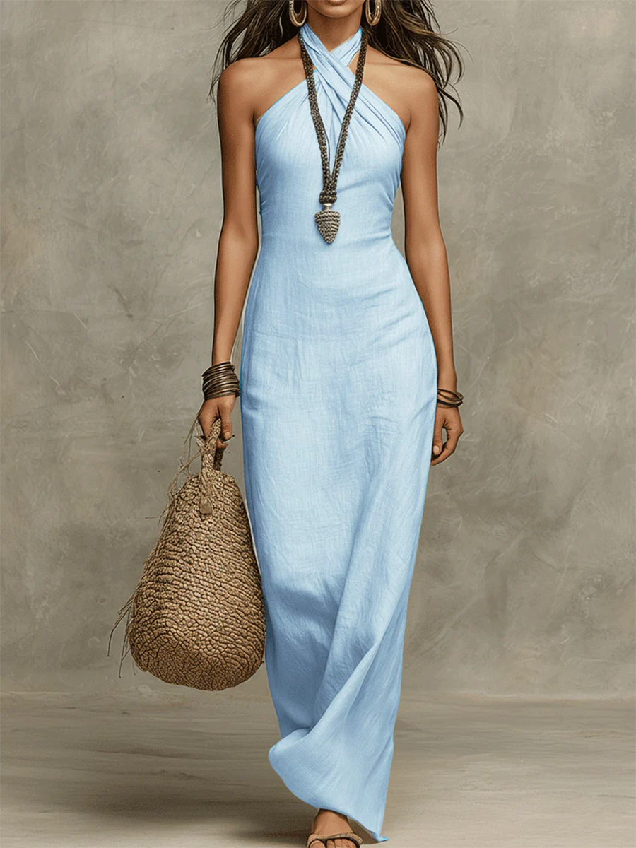 Belvenza | Maxidress Vintage Elegante in Tessuto Leggero